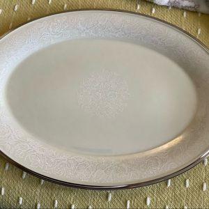 Lenox “Moonspun” 16”x12” Oval Ivory Platter